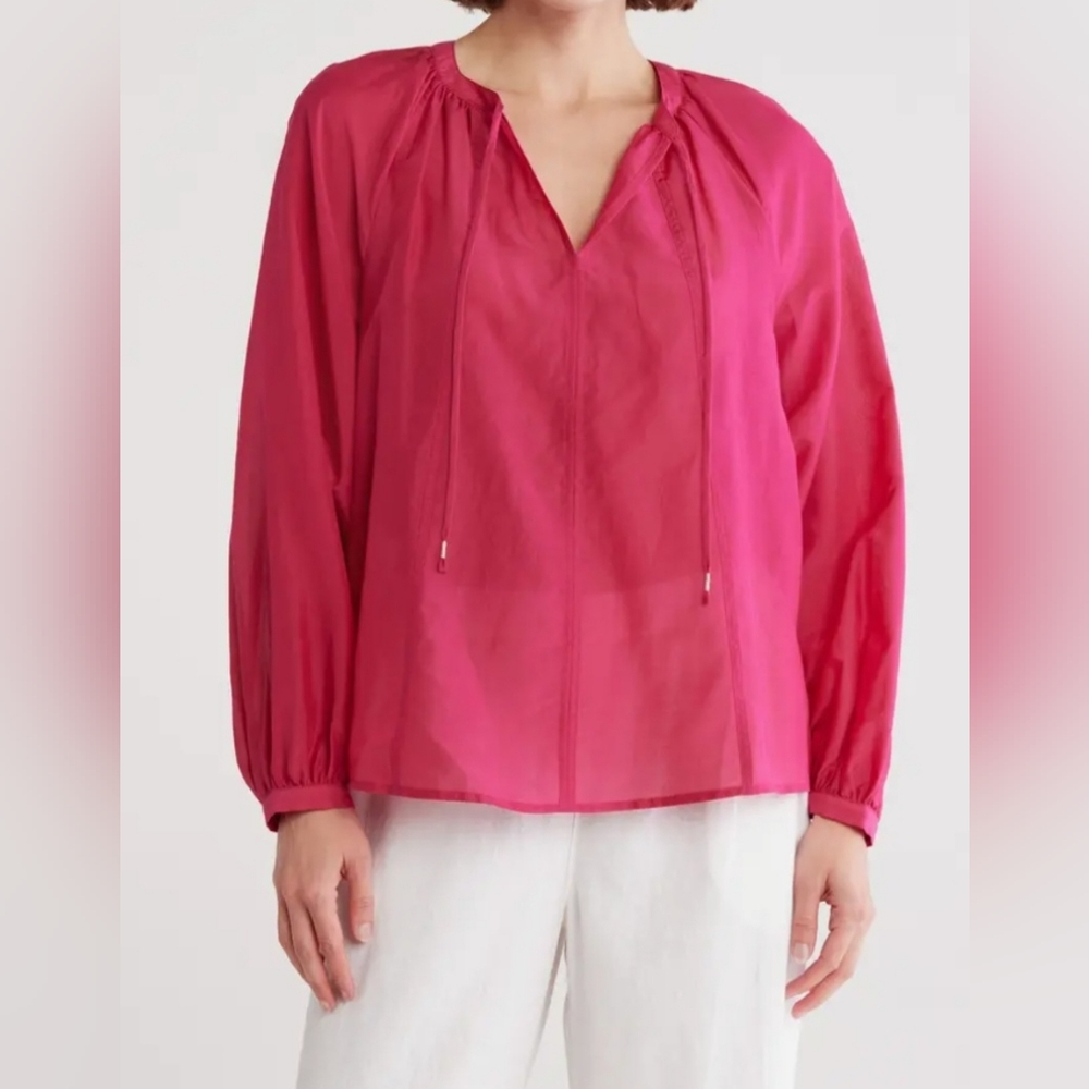Tommy Bahama Agua Amara‎ Long Sleeve Peasant Top Zs XL